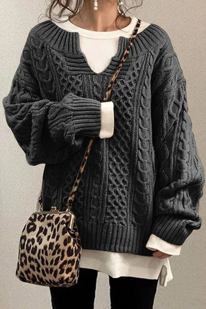 Anna™ | Jersey casual liso de manga larga y cuello en V