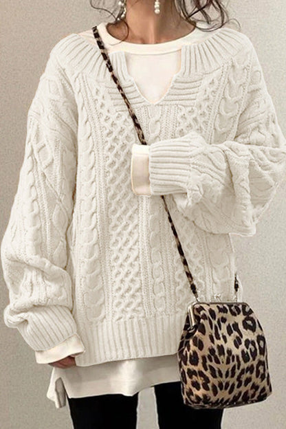Anna™ | Jersey casual liso de manga larga y cuello en V