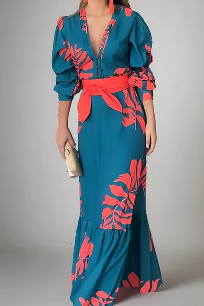 Aria | Maxi Vestido Boho de Cuello en V para Mujer