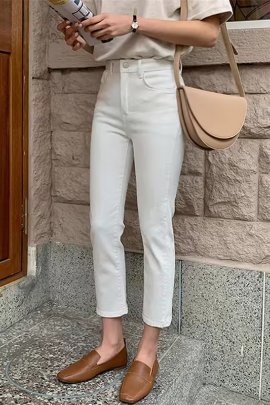 Eva | Vaqueros blancos de pierna recta para mujer