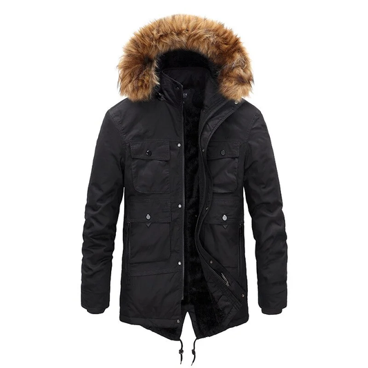 Chaqueta de invierno para hombre | Parka gruesa con capucha y forro extraíble | Abrigo cálido | Chaqueta de moda oversize