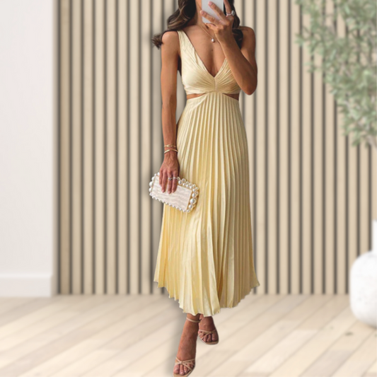 Vestido plisado de diseño elegante y acabado sofisticado
