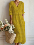 Damska Sukienka Maxi Casual Elegant z Dekoltem V