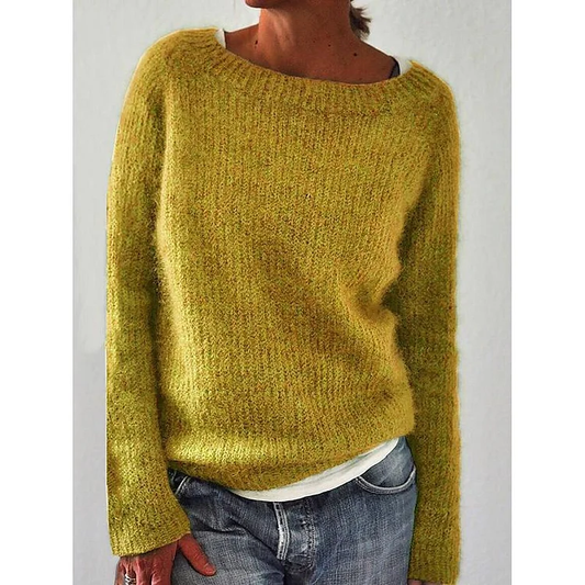 Jersey clásico de punto para mujer en color básico