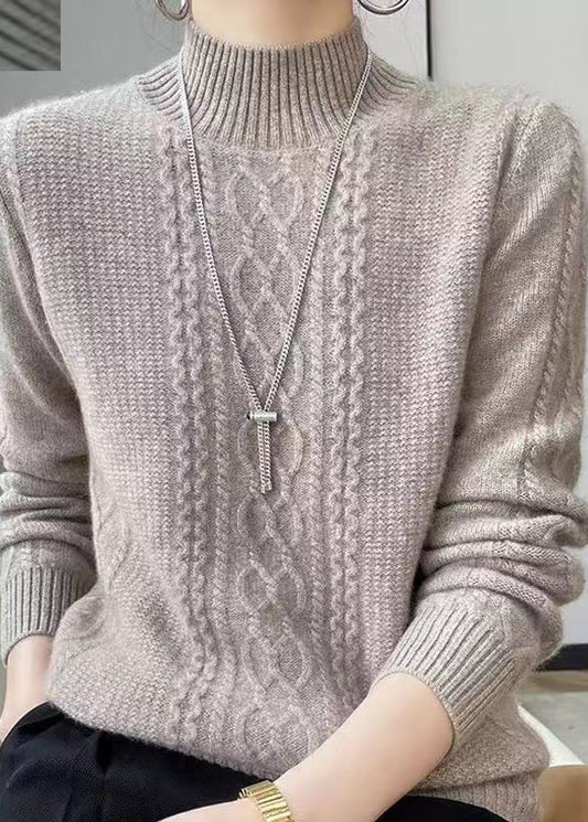 Jersey grueso de patchwork con cuello acogedor para los días más frescos