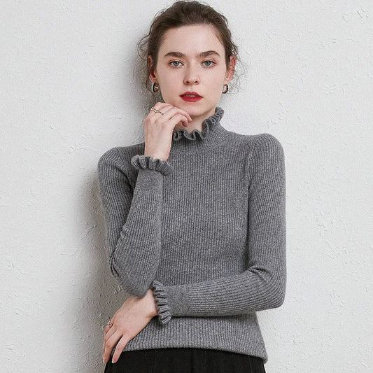Oleana Sweater | Jersey de cachemira para mujer con diseño de cuello alto
