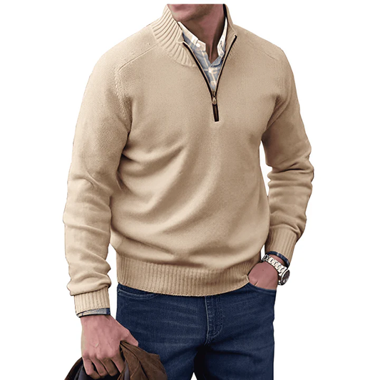 Elegante jersey con cremallera y diseño refinado
