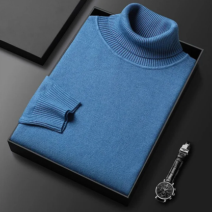 Moderno jersey de cuello alto entallado para el frío