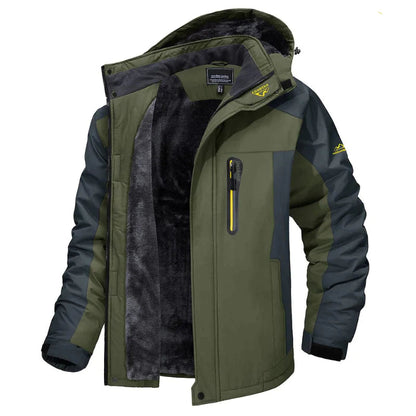 Elegante y cálida chaqueta de invierno de forro polar grueso con capucha para hombre | Ideal para otoño/invierno