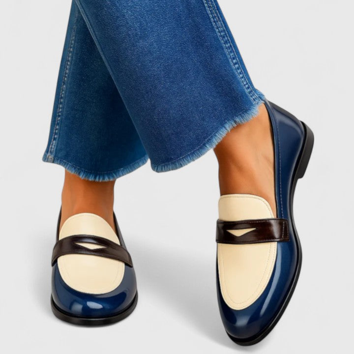 Damskie Skórzane Pensówki Loafersy