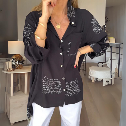 Camisa con estampado de letras para mujer