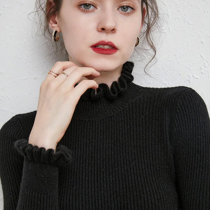 Oleana Sweater | Jersey de cachemira para mujer con diseño de cuello alto