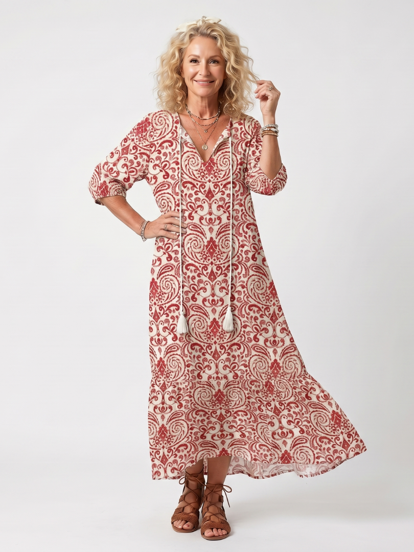 Damska Sukienka Maxi Paisley Boho