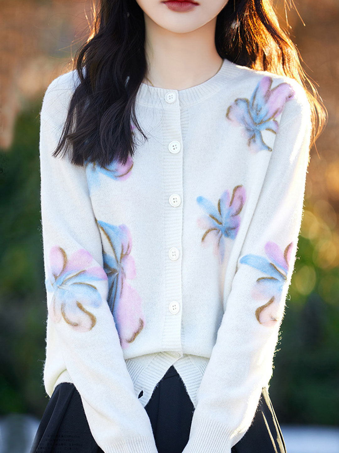 Emely Cardigan - Chaqueta de punto con estampado floral