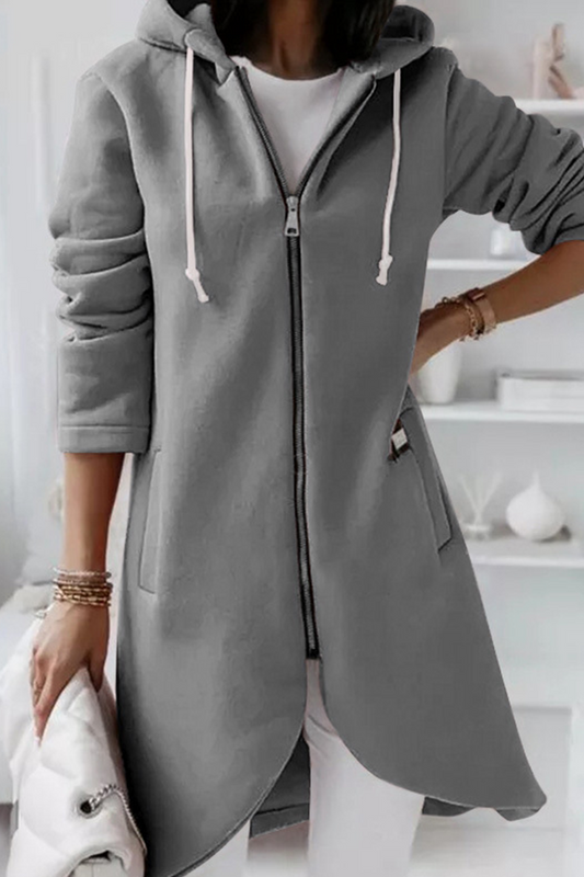 Sudadera informal con cremallera y capucha ajustable