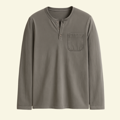 Męska Koszulka Henley Kieszeń