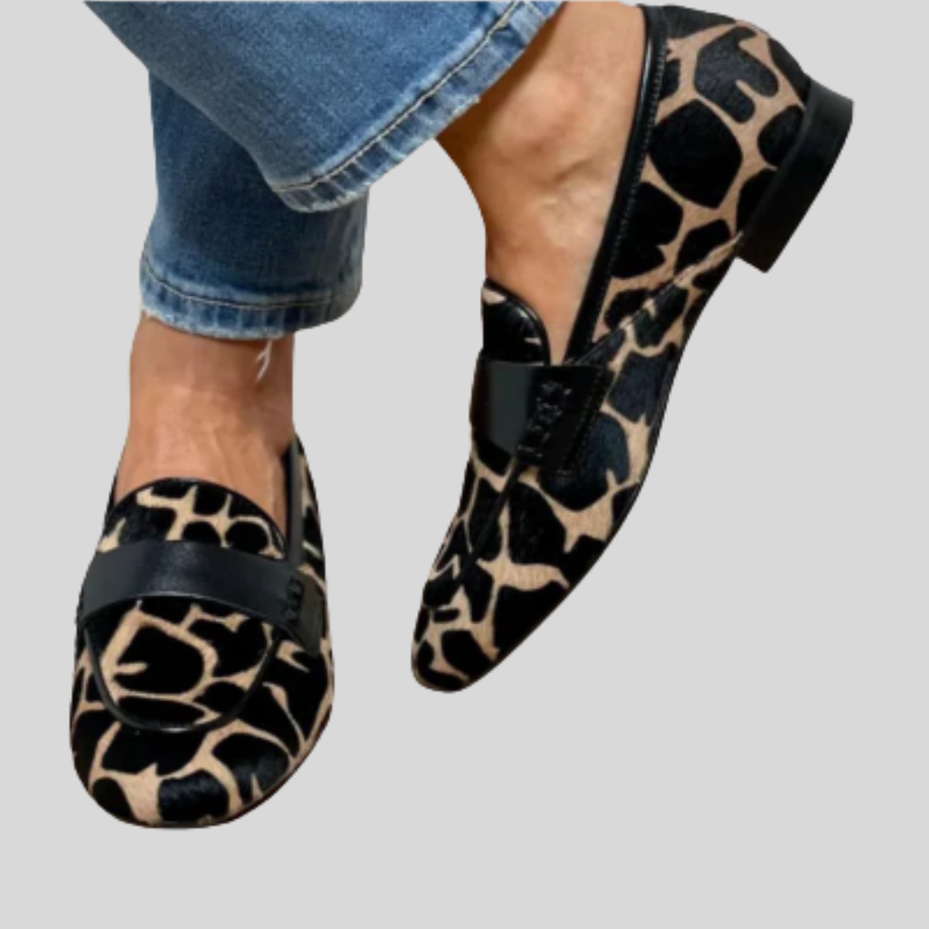 Damskie Mokasyny W Animalistyczny Print