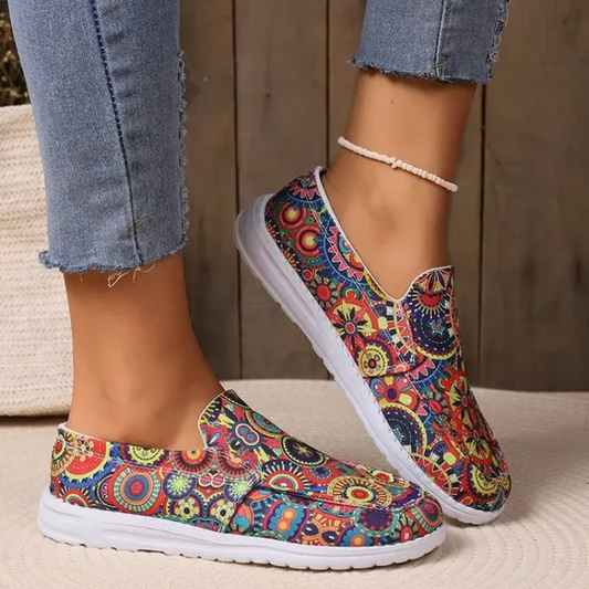 Zapatillas de lona para mujer con estampado floral