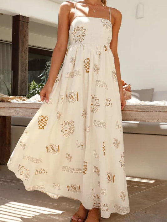 Chill Vibes maxi vestido con espalda abierta y tirantes finos