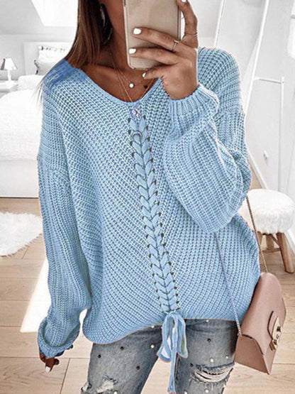 Elegante jersey de cuello redondo y corte holgado