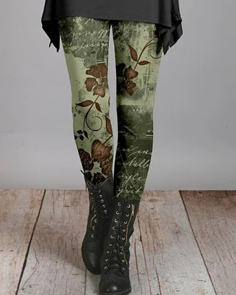 Leggings retro de estilo étnico