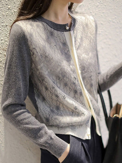 Chaleco Firenza | Chaleco de punto con paneles de encaje para mujer