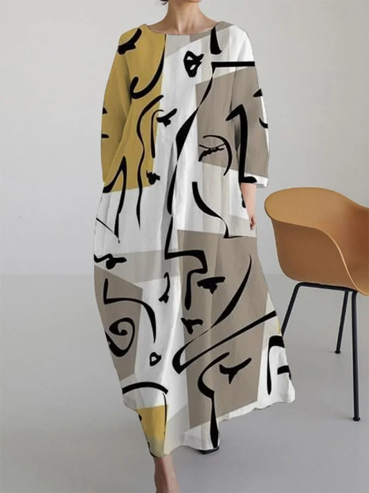 Vestido casual estampado abstracto