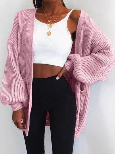 Elegante cárdigan de punto con mangas largas para un look elegante