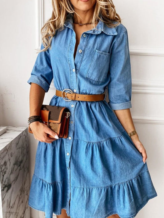 Vestido vaquero con botones y bolsillos