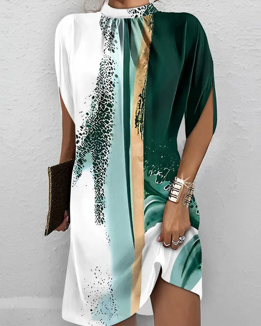 Vestido de corte elegante hasta la rodilla en mezcla de algodón para la elegancia desde la primavera hasta el otoño
