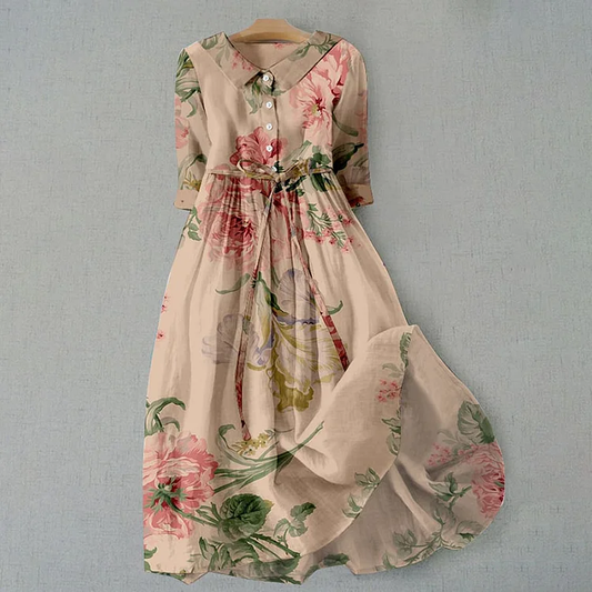 Poe - Vestido vintage de encaje con estampado floral botánico