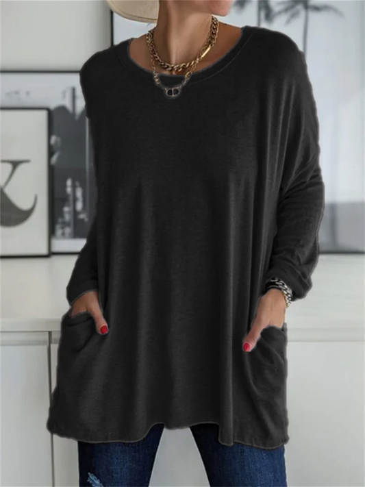 Blusa holgada con bolsillo para looks de diario