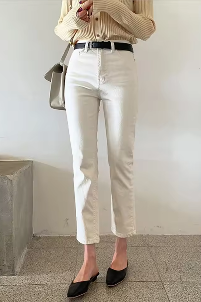 Sienna | Vaqueros rectos beige de mujer