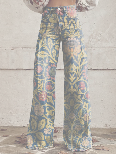 Inasha - Pantalones de diseño artístico para mujer