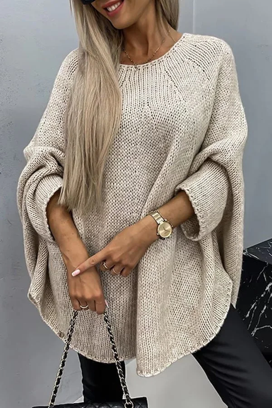 Un elegante jersey de cuello redondo para un look acogedor