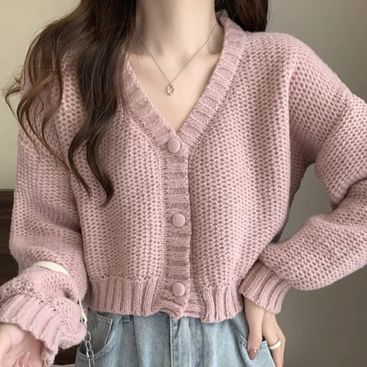 Qandara Cardigan - Chaqueta casual con cuello en V