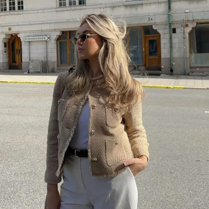 Chaqueta chic de tweed para mujer
