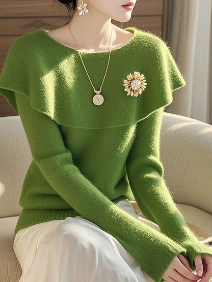 Deniece Sweater | Jersey de lana de cuello ancho para mujer