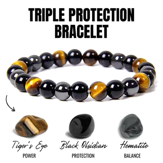 Pulsera de cuentas triple protección | Duro con significado