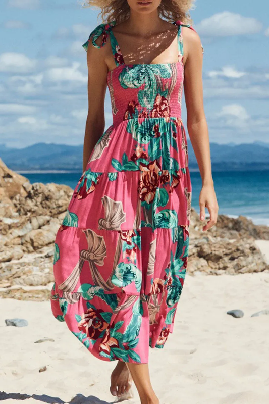 Vestidos estampados con tirantes finos y estampados bohemios de moda