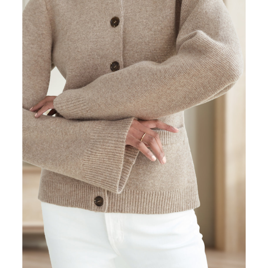 Chaqueta de punto elegante, informal y cálida para mujer