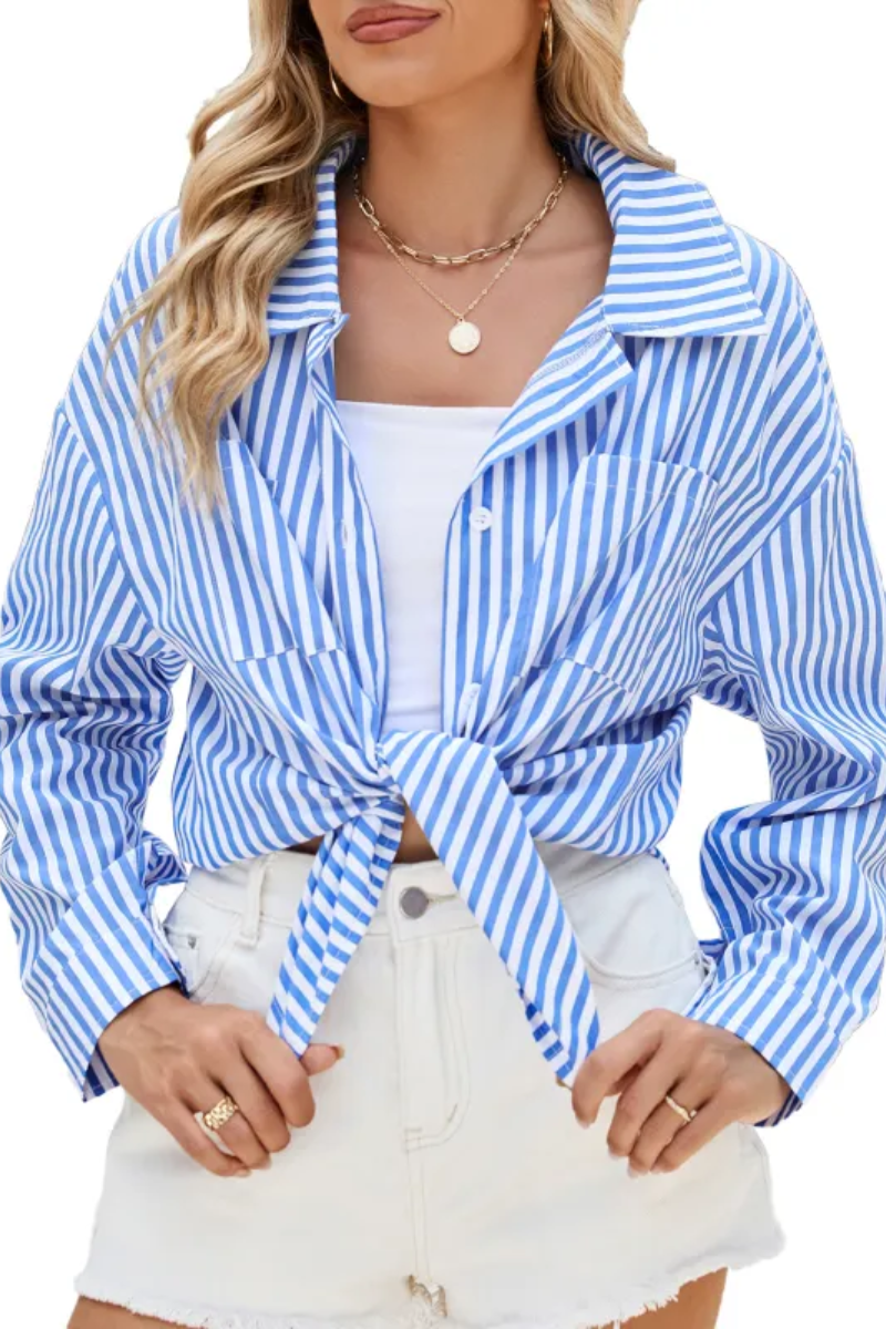 Sabrina | Camisa de rayas con botones para mujer