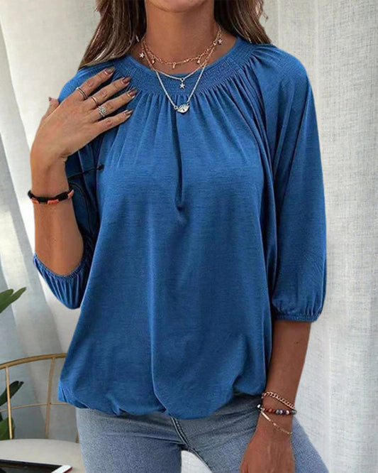 Blusa Yadira | Blusa Cuello Redondo Mujer