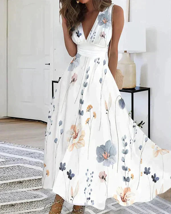 YARA - Elegante vestido floral blanco