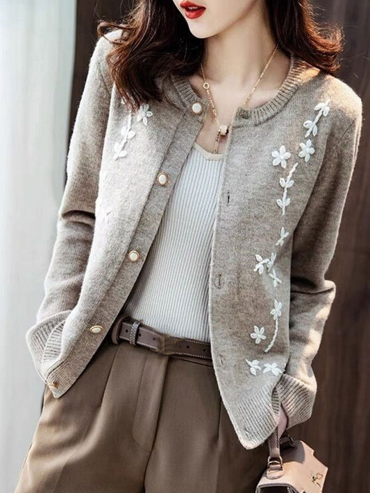 Fyla Cardigan - Chaqueta de punto con bordado floral