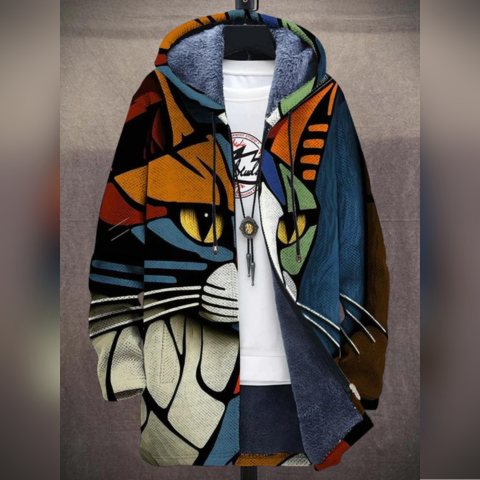 Kittea cardigan abstracto de gato