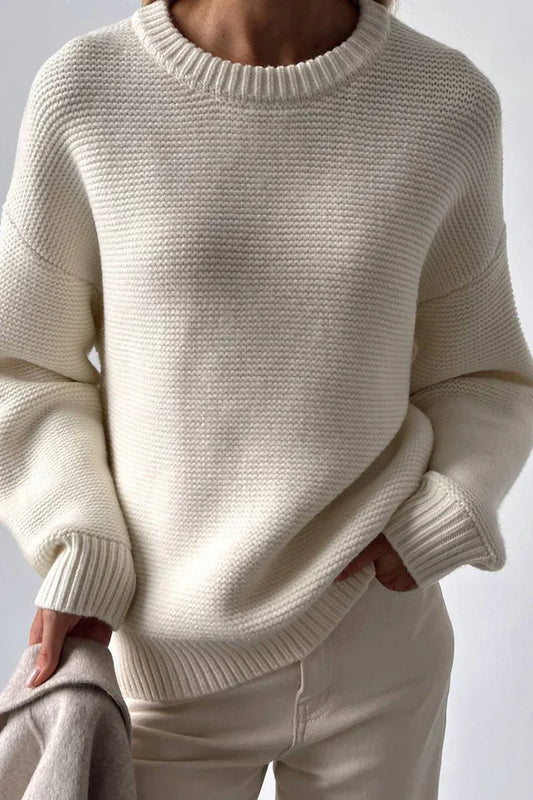 Jersey casual tejido de cuello redondo