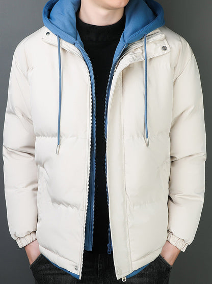 Casual de algodón con capucha de doble acolchado chaqueta de invierno para los hombres | Perfecto para el uso diario