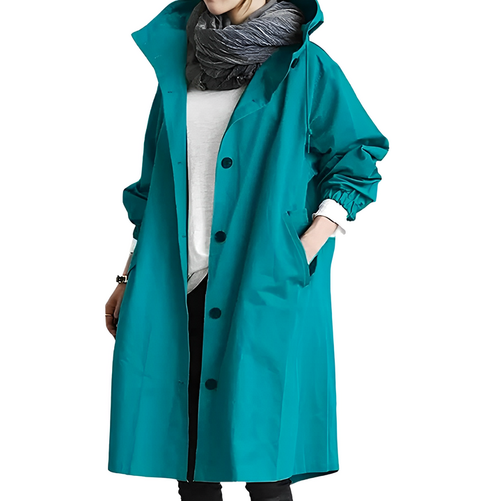 Chubasquero informal con capucha y cordón para mujer | Ideal para otoño/invierno