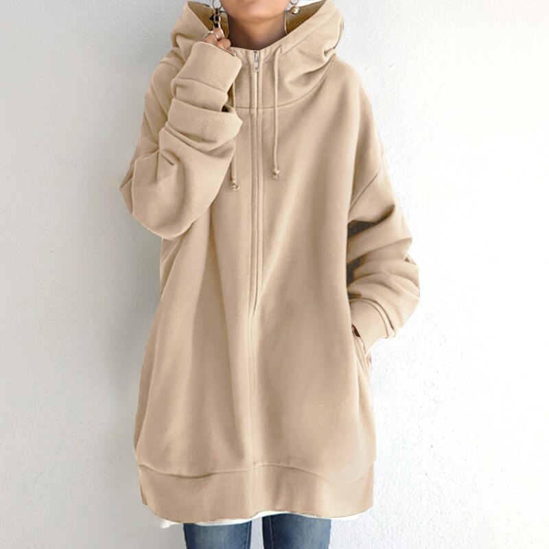 Acogedora sudadera con capucha oversize de invierno para mujer